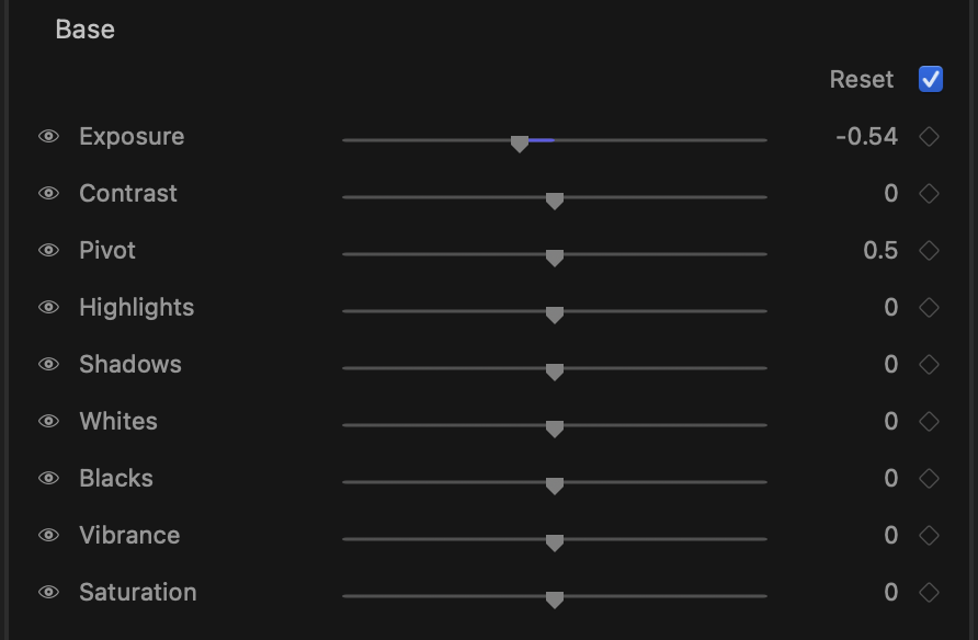 Base stage control rows