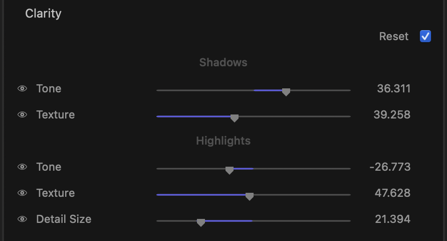 Clarity stage control rows